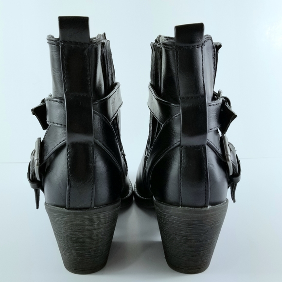 Sz 9 Cathy Jean Western Style Black Ankle Boots - Picture 7 of 10